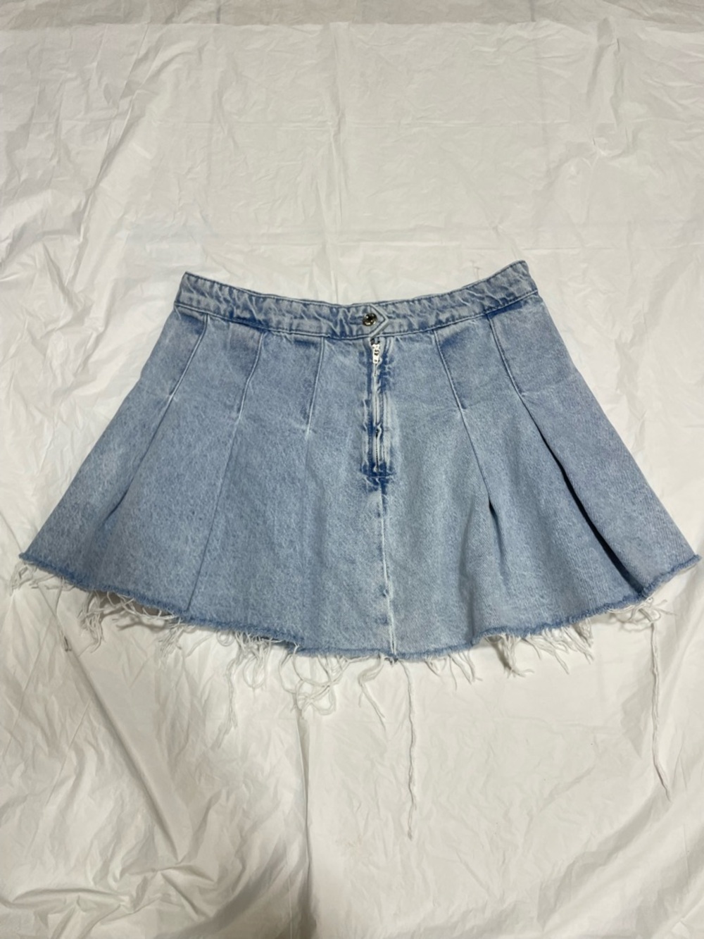 Zara Light Blue Denim Circle Skirt